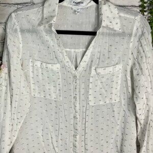 NEW Slim-Fit Button-Up Portofino Shirt Small with rhinestone detail